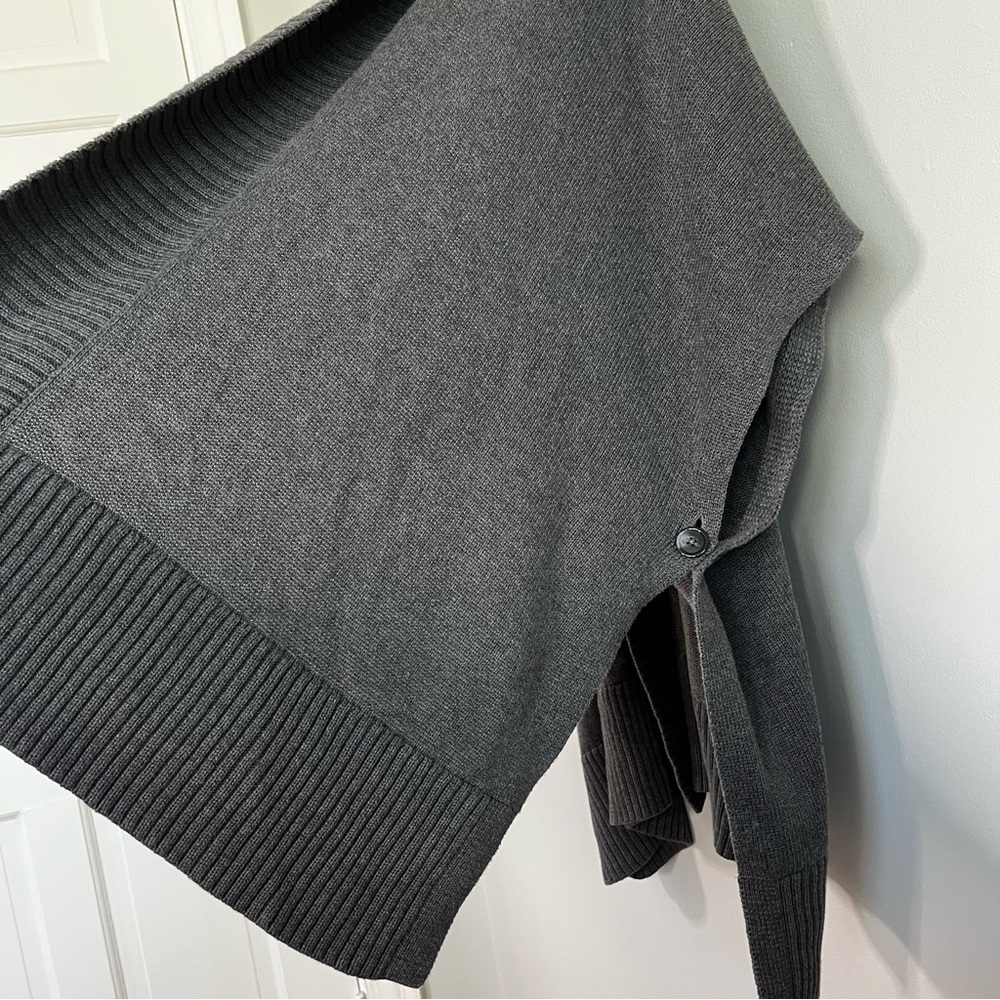 Talbots Charcoal Knit Poncho Fall Cardigan Size Small/Medium - Picture 8 of 8